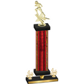 Premium Single Red Glacier Fourth Place Football Trophy