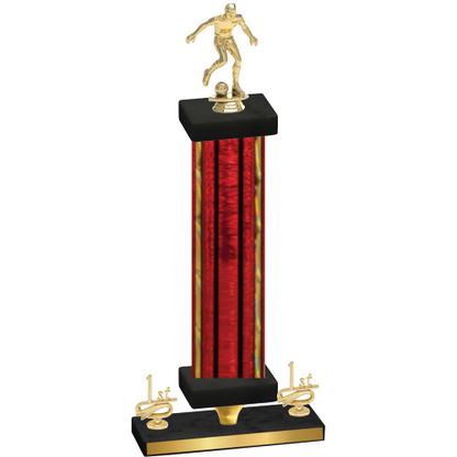 Premium Single Red Glacier First Place Soccer Trophy