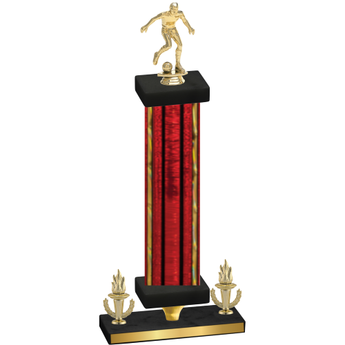 Premium Single Red Glacier Victory Soccer Trophy