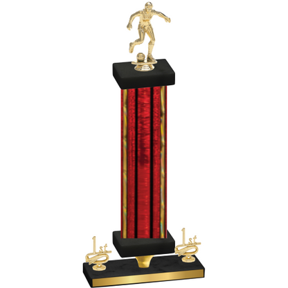 Premium Single Red Glacier First Place Soccer Trophy