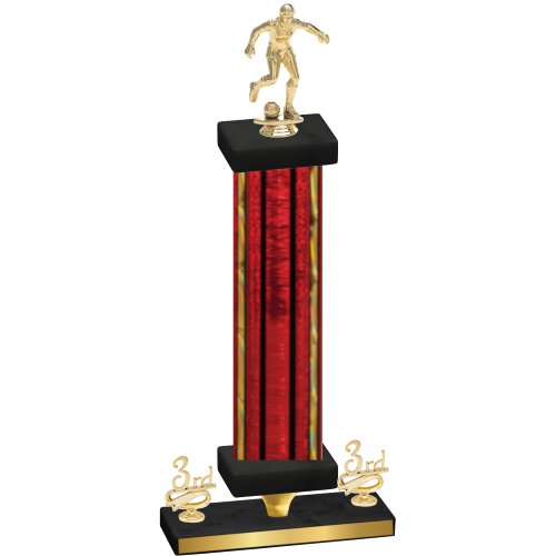 Premium Single Red Glacier Third Place Soccer Trophy