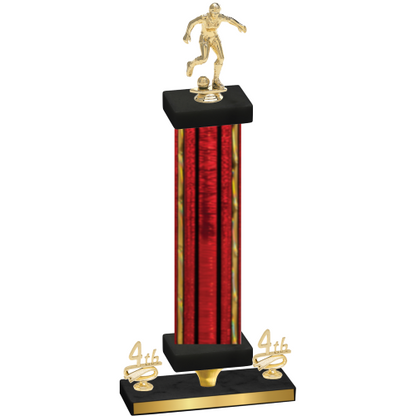 Premium Single Red Glacier Fourth Place Soccer Trophy