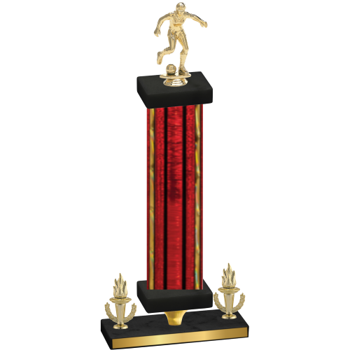 Premium Single Red Glacier Victory Soccer Trophy