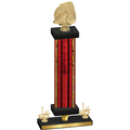 Premium Single Red Glacier First Place Soccer Trophy