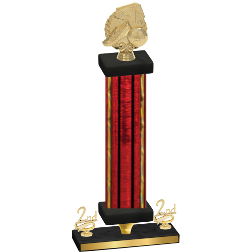 Premium Single Red Glacier Second Place Soccer Trophy