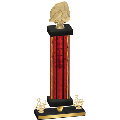 Premium Single Red Glacier Third Place Soccer Trophy