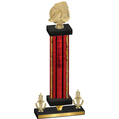 Premium Single Red Glacier Victory Soccer Trophy