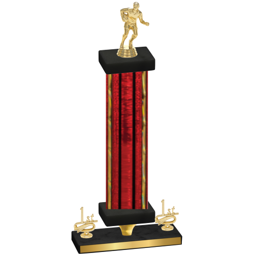 Premium Single Red Glacier First Place Rugby Trophy