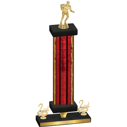 Premium Single Red Glacier Second Place Rugby Trophy