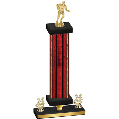 Premium Single Red Glacier Year Rugby Trophy