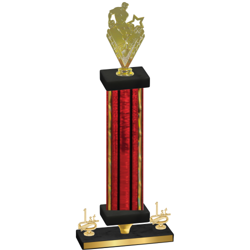 Premium Single Red Glacier First Place Rugby Trophy