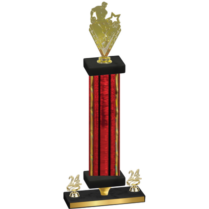 Premium Single Red Glacier Year Rugby Trophy