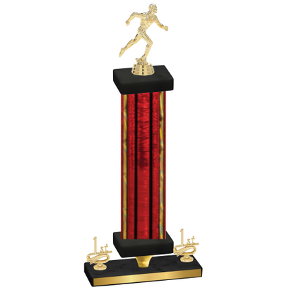 Premium Single Red Glacier First Place Running Trophy