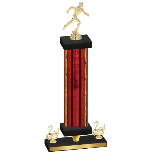 Premium Single Red Glacier Second Place Running Trophy