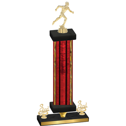 Premium Single Red Glacier Third Place Running Trophy