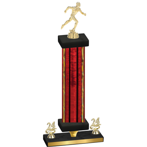 Premium Single Red Glacier Year Running Trophy