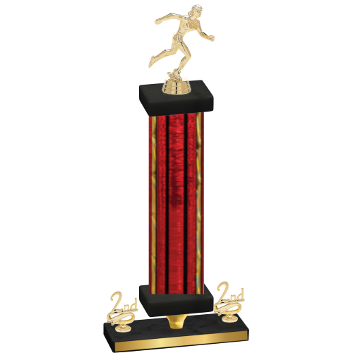 Premium Single Red Glacier Second Place Running Trophy