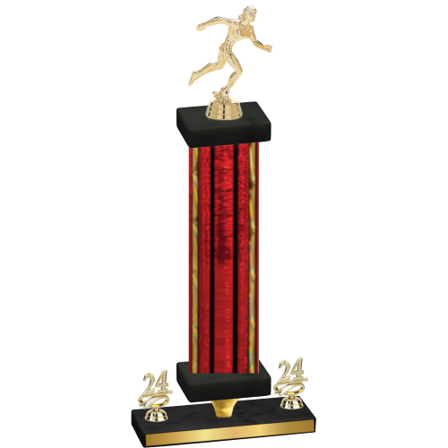 Premium Single Red Glacier Year Running Trophy