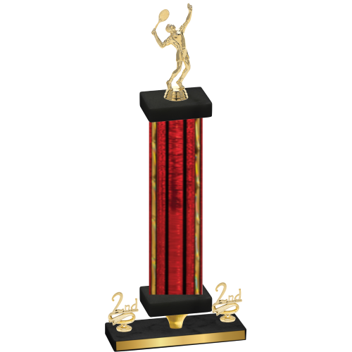 Premium Single Red Glacier Second Place Tennis Trophy