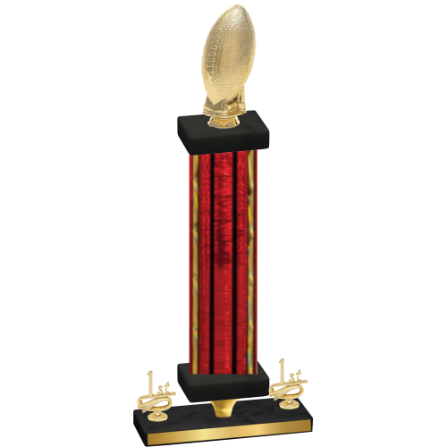 Premium Single Red Glacier First Place Football Trophy