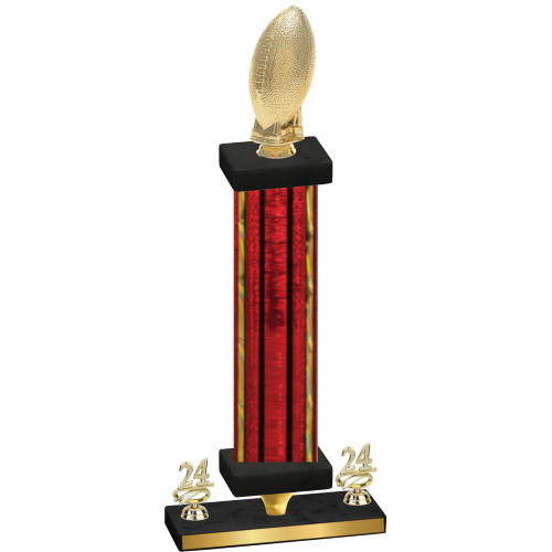 Premium Single Red Glacier Year Football Trophy