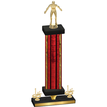 Premium Single Red Glacier First Place Wrestling Trophy