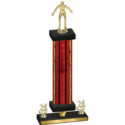 Premium Single Red Glacier Year Wrestling Trophy