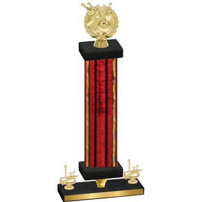 Premium Single Red Glacier First Place Bowling Trophy