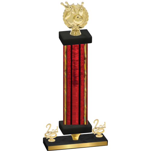 Premium Single Red Glacier Second Place Bowling Trophy