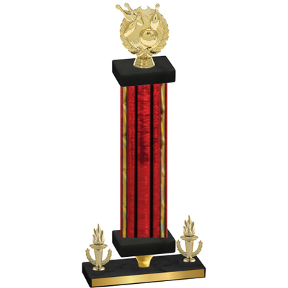 Premium Single Red Glacier Victory Bowling Trophy