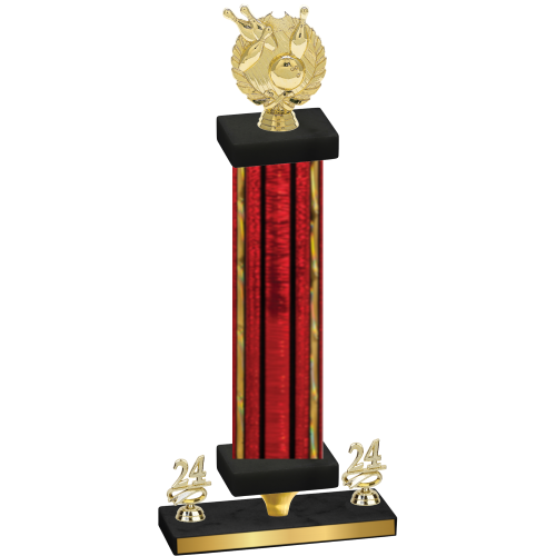 Premium Single Red Glacier Year Bowling Trophy