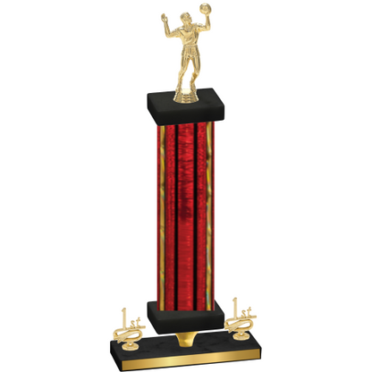 Premium Single Red Glacier First Place Volleyball Trophy