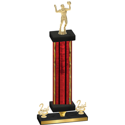 Premium Single Red Glacier Second Place Volleyball Trophy