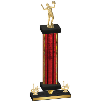 Premium Single Red Glacier First Place Volleyball Trophy