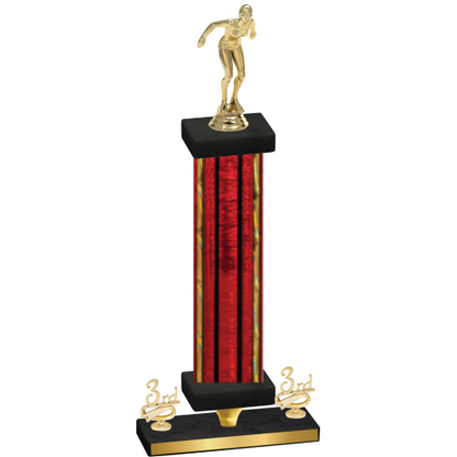 Premium Single Red Glacier Third Place Tennis Trophy