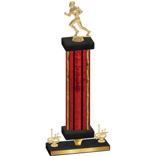 Premium Single Red Glacier First Place Football Trophy