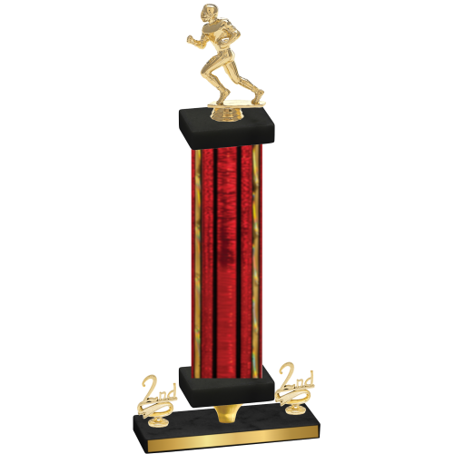 Premium Single Red Glacier Second Place Football Trophy