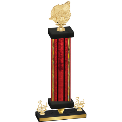 Premium Single Red Glacier Third Place Swimming Trophy