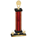 Premium Single Red Glacier First Place Insert Trophy
