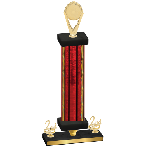 Premium Single Red Glacier Second Place Insert Trophy