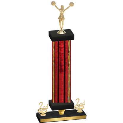 Premium Single Red Glacier Second Place Cheerleading Trophy