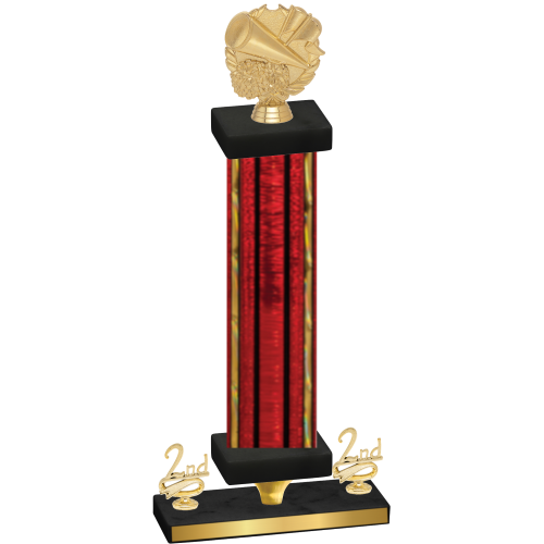 Premium Single Red Glacier Second Place Cheerleading Trophy