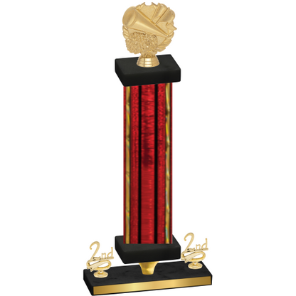 Premium Single Red Glacier Second Place Cheerleading Trophy