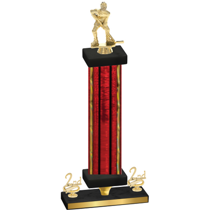 Premium Single Red Glacier Second Place Hockey Trophy