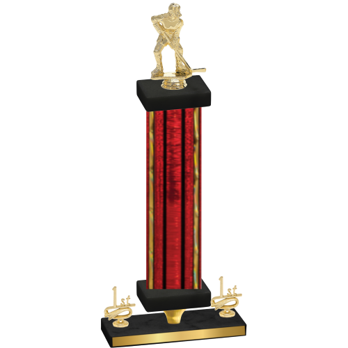 Premium Single Red Glacier First Place Hockey Trophy