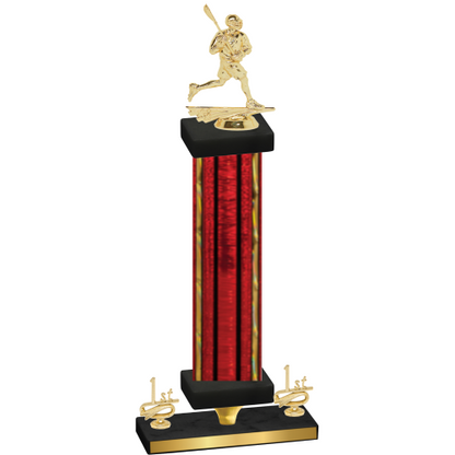 Premium Single Red Glacier First Place Lacrosse Trophy