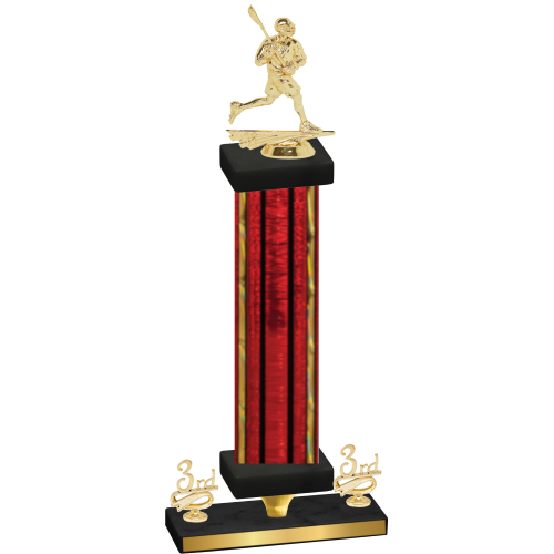 Premium Single Red Glacier Third Place Lacrosse Trophy