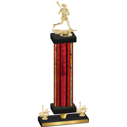 Premium Single Red Glacier First Place Lacrosse Trophy