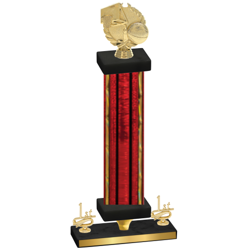 Premium Single Red Glacier First Place Basketball Trophy