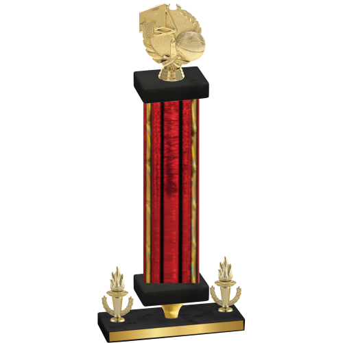 Premium Single Red Glacier Victory Basketball Trophy